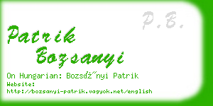 patrik bozsanyi business card
